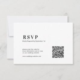 QR-code moderne minimalistische vetgedrukte typogr RSVP Kaartje