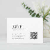 QR-code moderne minimalistische vetgedrukte typogr RSVP Kaartje (Staand voorkant)