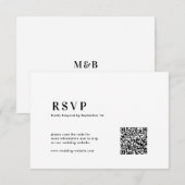 QR-code moderne minimalistische vetgedrukte typogr RSVP Kaartje (Voorkant / Achterkant)