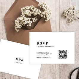 QR-code moderne minimalistische vetgedrukte typogr RSVP Kaartje