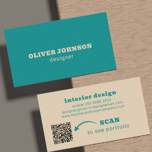 QR-code moderne minimalistische vetgedrukte typogr Visitekaartje