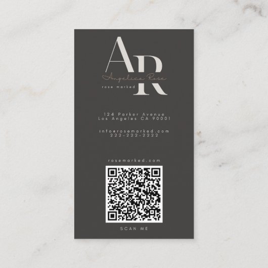QR-code moderne minimalistische visitekaartjes (Achterkant)