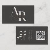 QR-code moderne minimalistische visitekaartjes (Voorkant / Achterkant)