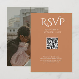 QR-code moderne minimalistische zachte koperen tro RSVP Kaartje
