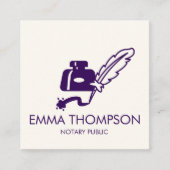 QR-code | Moderne Paarse notaris Vierkante Visitekaartje (Voorkant)