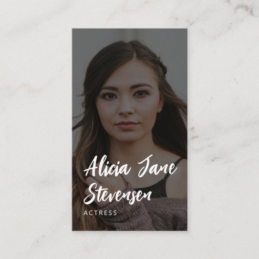 QR CODE moderne professionele actrice foto Visitekaartje (Voorkant)