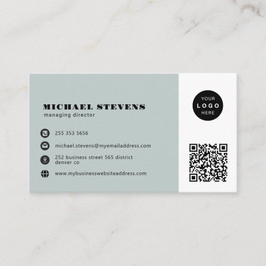 QR-code moderne professionele logo Visitekaartje (Voorkant)