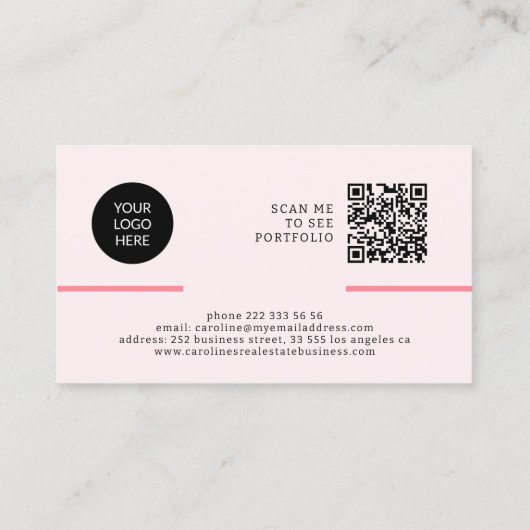 QR CODE - moderne professionele, minimalistische f Visitekaartje (Achterkant)