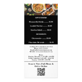 QR-code moderne restaurant menukaart rackcard Reclamekaart (Achterkant)