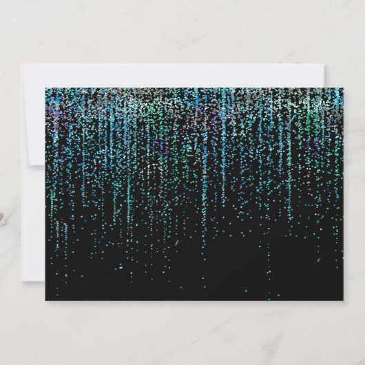 QR-code moderne RSVP trendy turquoise glitters uit Kaart (Achterkant)