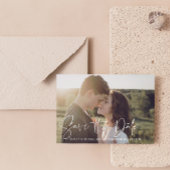 QR Code Moderne Script Foto Bruiloft Opslaan De Da Aankondiging