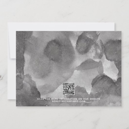 QR Code Moderne Script Foto Bruiloft Opslaan De Da Aankondiging (Achterkant)