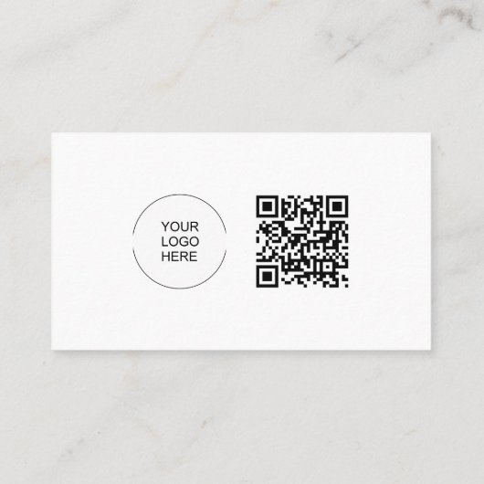 QR Code Moderne Sjabloon Elegante Barcode Trendy Visitekaartje (Achterkant)