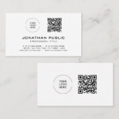 QR Code Moderne Sjabloon Elegante Barcode Trendy Visitekaartje (Voorkant / Achterkant)