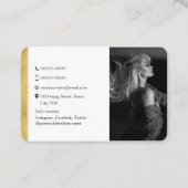 QR-code moderne, stijlvolle gouden netwerkfoto's Visitekaartje (Achterkant)