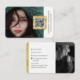 QR-code moderne, stijlvolle gouden netwerkfoto's Visitekaartje