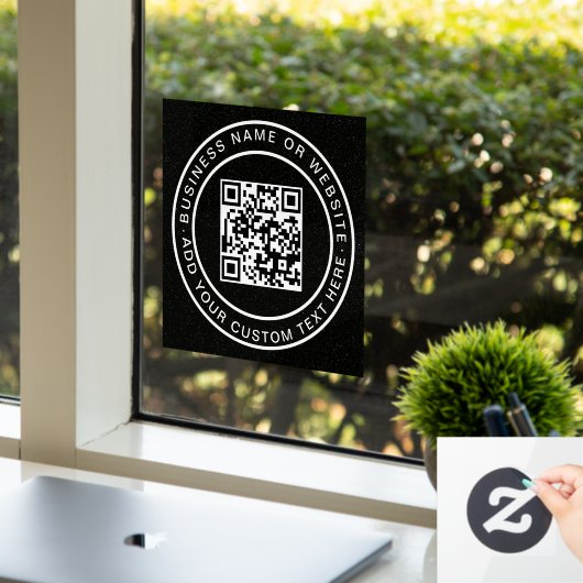 QR-code | Moderne stijlvolle scanbare raambekledin Raamsticker (Kantoor)