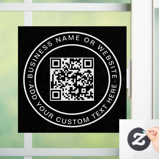 QR-code | Moderne stijlvolle scanbare raambekledin Raamsticker (Huis)