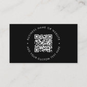 QR-code | Moderne, stijlvolle zwarte professional Visitekaartje (Voorkant)