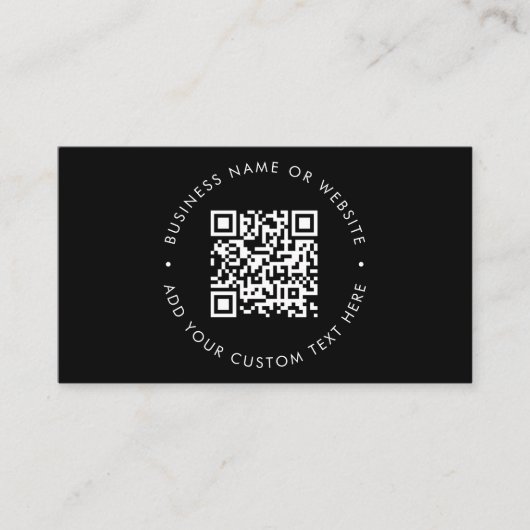 QR-code | Moderne, stijlvolle zwarte professional Visitekaartje (Voorkant)
