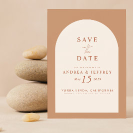 QR Code Moderne terracotta boog foto Opslaan van d Save The Date