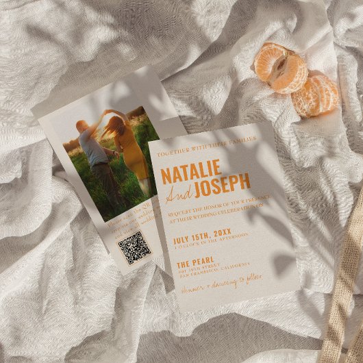 QR Code Moderne Traditionele Kleurrijke Fotobruilo Kaart