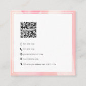 QR-code moderne trendy blush waterverf persoonlijk Vierkante Visitekaartje (Achterkant)