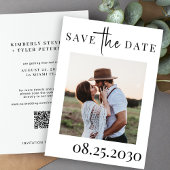 QR CODE moderne typografie foto bruiloft Save The Date