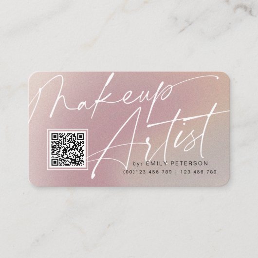 QR-code moderne visitekaartjes voor make-up arties (Voorkant)