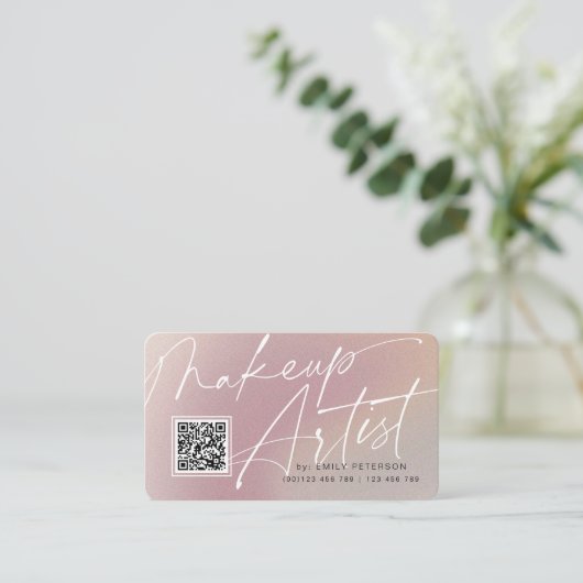 QR-code moderne visitekaartjes voor make-up arties (Staand voorkant)