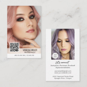 QR-code moderne visitekaartjes voor make-up arties