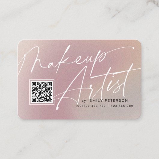 QR-code moderne visitekaartjes voor make-up arties (Voorkant)