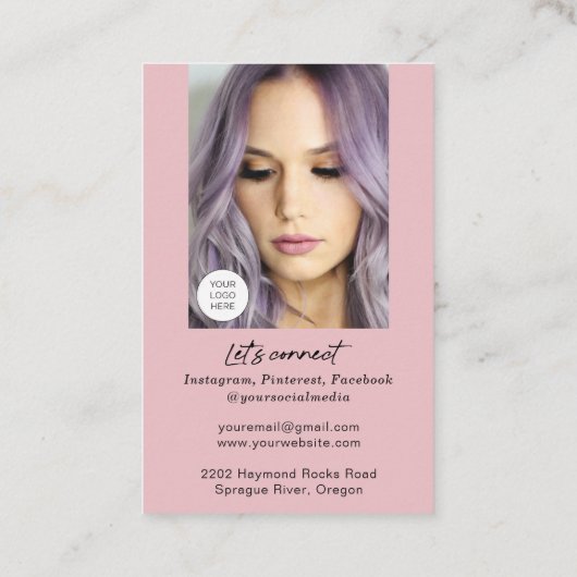 QR-code moderne visitekaartjes voor make-up arties (Achterkant)