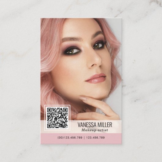 QR-code moderne visitekaartjes voor make-up arties (Voorkant)