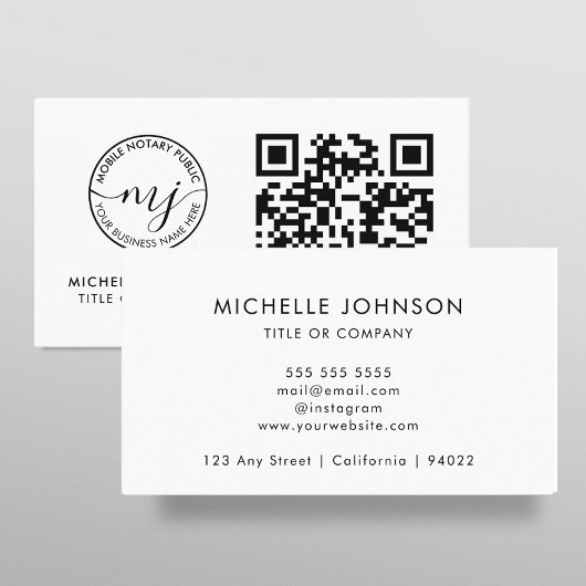 QR-code Moderne witte notaris Visitekaartjes