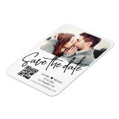 qr-code moderne witte trouwfoto save the date magneet (Linkerzijde)