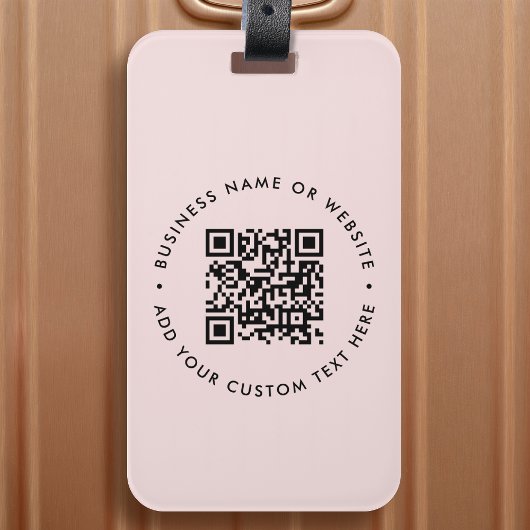 QR-code | Moderne zakelijke Blush roze finine Bagagelabel
