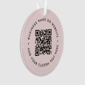 QR-code | Moderne zakelijke Blush roze kerst Ornament (voorkant)