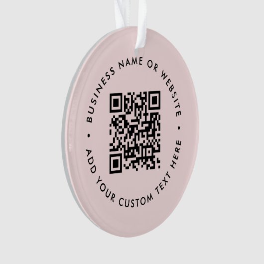QR-code | Moderne zakelijke Blush roze kerst Ornament (voorkant)