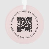 QR-code | Moderne zakelijke Blush roze kerst Ornament (achterkant)