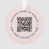 QR-code | Moderne zakelijke Blush roze kerst Ornament (voorkant)