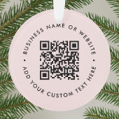 QR-code | Moderne zakelijke Blush roze kerst Ornament