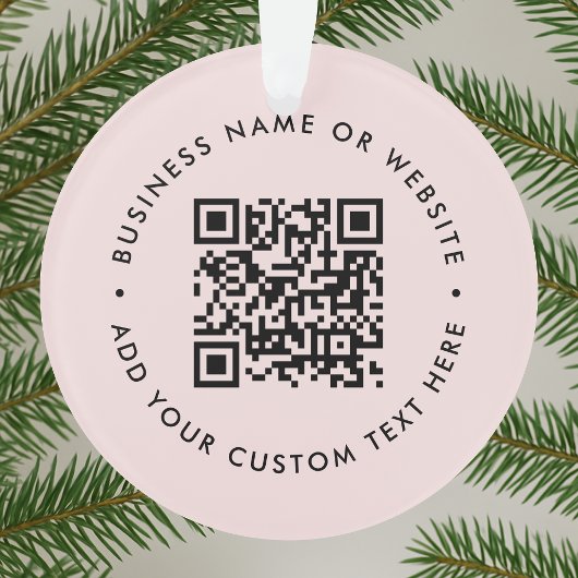 QR-code | Moderne zakelijke Blush roze kerst Ornament