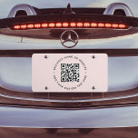 QR-code | Moderne zakelijke Blush roze ronde Nummerplaat<br><div class="desc">Een eenvoudige sjabloon van het bord van het de codetoewijzing QR van de douanegrootte in een moderne minimalistische stijl die gemakkelijk met uw code QR,  bedrijfsnaam of website en douanetekst kan worden bijgewerkt,  bijvoorbeeld scan me aan.. #QRcode #licence eplate #business</div>