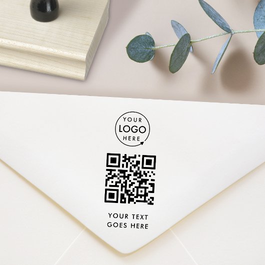 QR-code | Moderne zakelijke Logo Rubberstempel