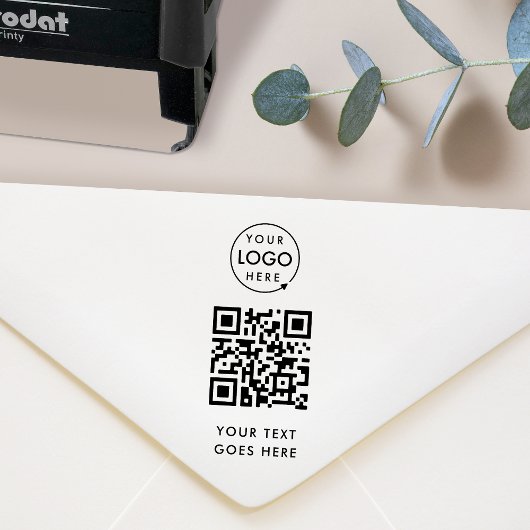 QR-code | Moderne zakelijke Logo Zelfinktende Stempel