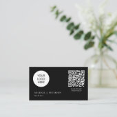 QR CODE moderne zakelijke logo zwart Visitekaartje (Staand voorkant)