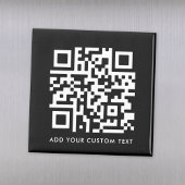 QR-code | Moderne zwarte aangepaste tekst minimuma Magneet