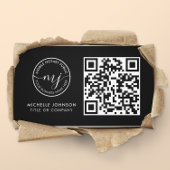 QR-code Moderne zwarte notaris Visitekaartjes