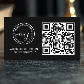 QR-code Moderne zwarte notaris Visitekaartjes